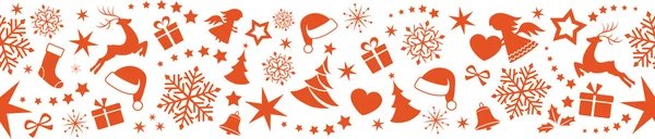 Süsler, kar taneleri ve yıldız ile sorunsuz Noel sınır