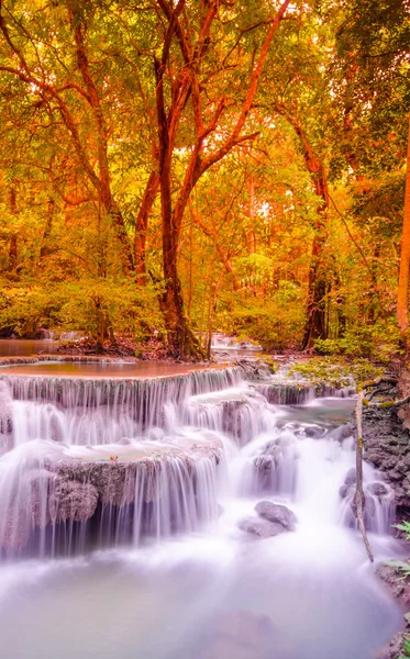 Amazing Thailand waterfall in autumn forest — Stock Photo, Image