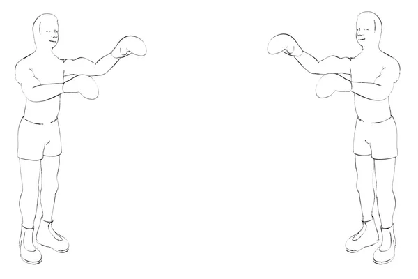 검은 분필을 drawed 서로 게 서 2 명의 사각 — 스톡 사진