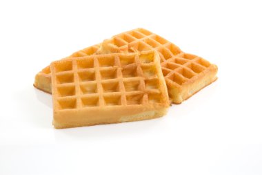 Beyaz bir arka plan üzerinde izole Belçika waffle