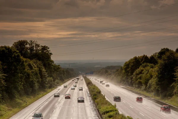 Autostrada scarsa visibilità — Foto Stock