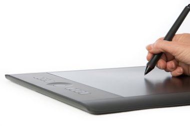 Bir kalem ile Grafik Tablet