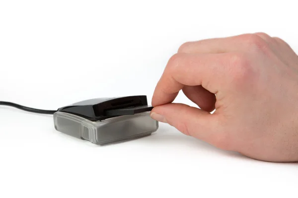 Lector de tarjetas Compact Flash, aislado en blanco — Foto de Stock