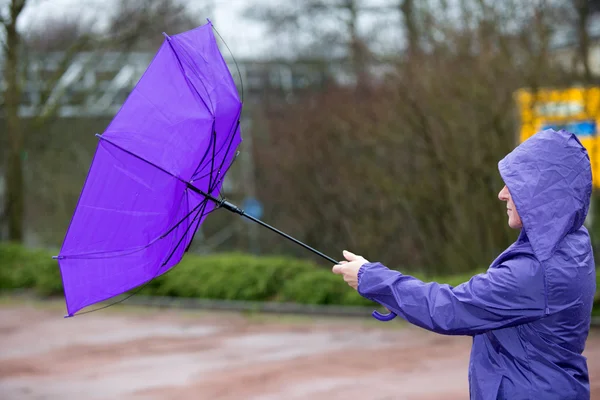 Umbrella in the wind — Stock Photo, Image