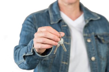 Beyaz izole daire anahtar devir teslim