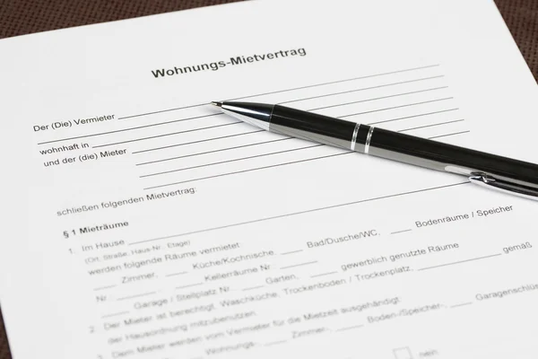 German blank tenancy agreement — Stock Photo, Image