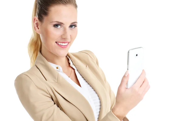 Mujer de negocios con smartphone — Foto de Stock