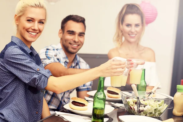Group of friends having barbecue party — Stock Photo, Image