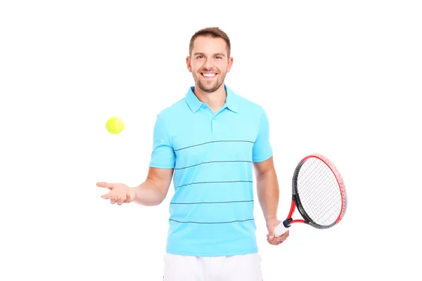 Jugador feliz tenis — Foto de Stock