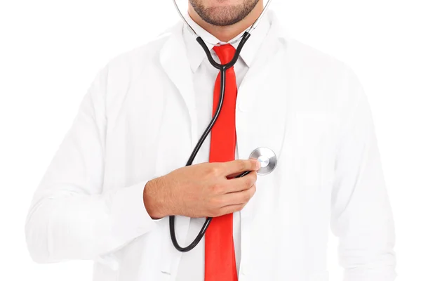 Doctor checking heart rate — Stock Photo, Image