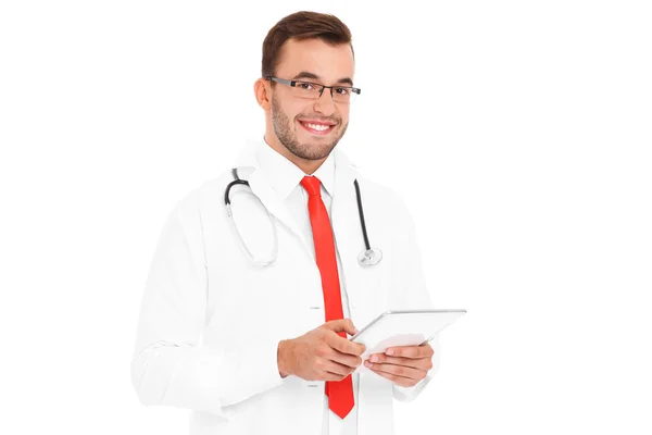 Doctor with tablet — Stock Photo, Image