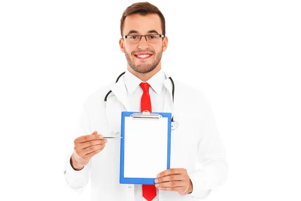 Doctor showing documents — Stock Photo, Image