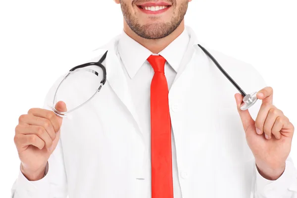 Midsection of doctor with stethoscope — Stock Photo, Image