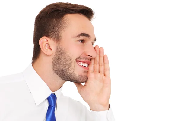 Young businessman whispering — Stock Photo, Image