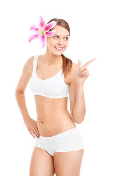 Fit woman standing in underwear — Stock Photo, Image