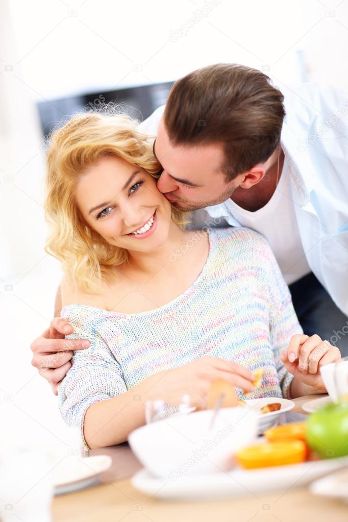 Man Giving Good Morning Kiss Stock Photo Image By C Macniak Man Giving Good Morning Kiss Stock Photo Image By C Macniak