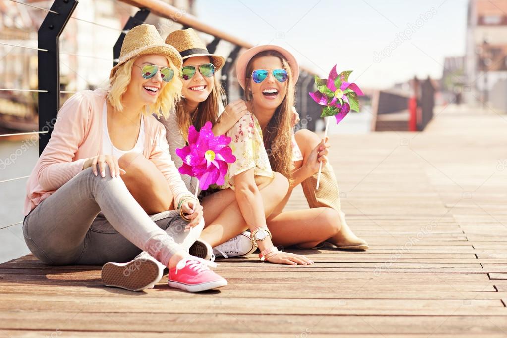 girl friends having fun