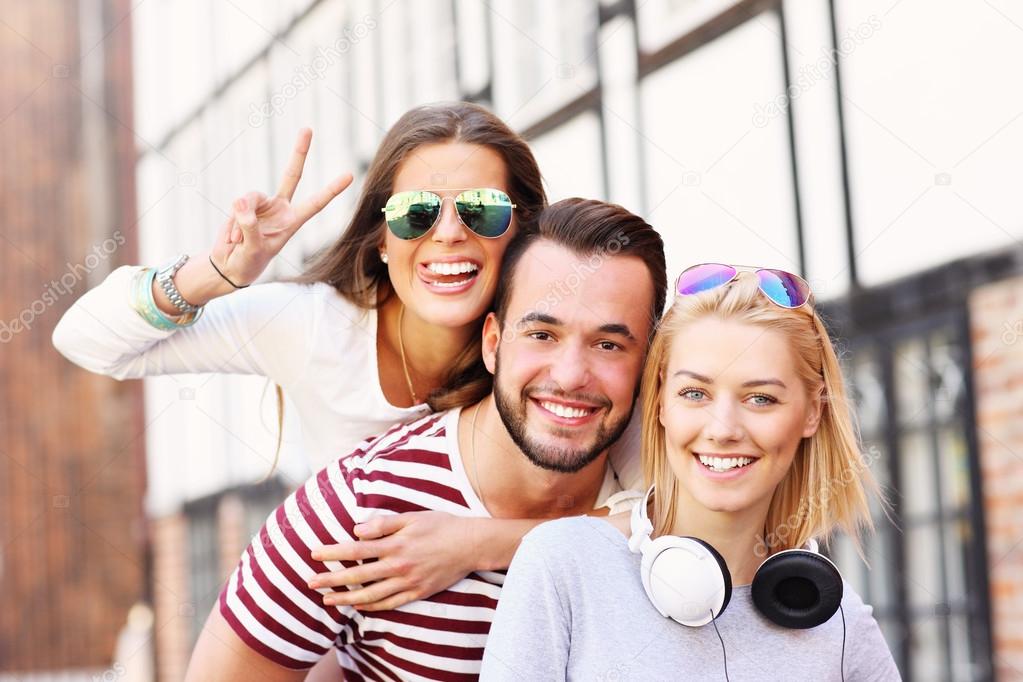 Group of happy friends