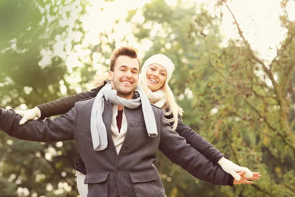 Happy couple having fun on a date — Stock Photo, Image