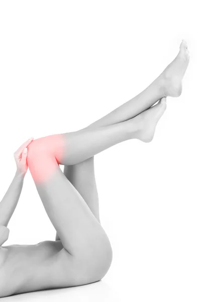 Ženské bolestivé koleno — Stock fotografie