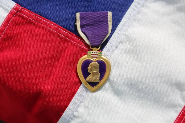 Lake Forest 2018 World War Two Purple Heart Lays American — Stock Photo, Image