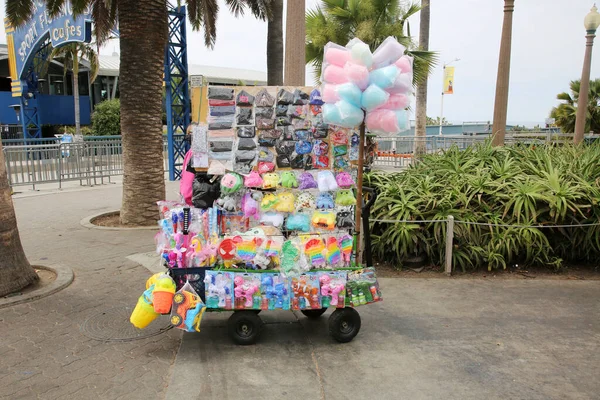 May 2021 Santa Monica California Usa Street Vendors Push Carts — Stock Photo, Image