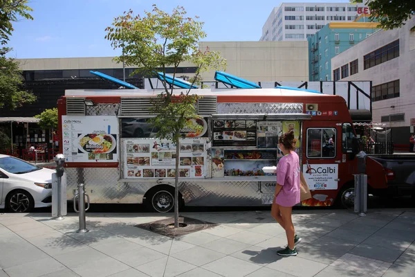 May 2021 Santa Monica California Usa Food Trucks Food Trucks — Stock Photo, Image