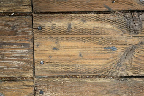 Hout Wood Plank Walk Way Een Houten Promenade Genageld Aan — Stockfoto