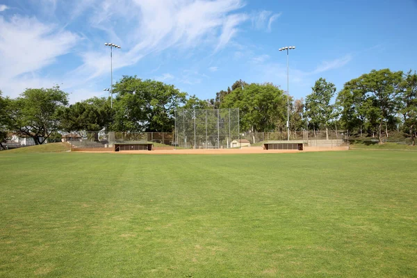 Baseballové Hřiště Prázdné Baseballové Hřiště Čisté Připravené Další Velkou Hru — Stock fotografie