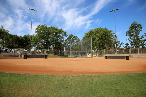 Campo Béisbol Campo Béisbol Vacío Está Limpio Listo Para Próximo — Foto de Stock