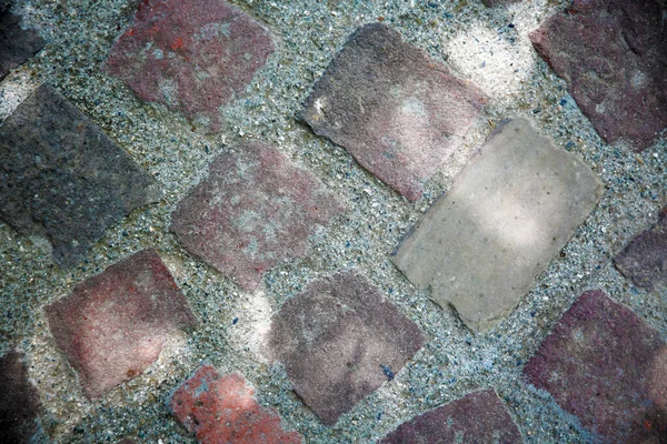 Старий Цегляний Цементний Прохід Або Патіо Стародавні Цементні Цементні Вироби — стокове фото