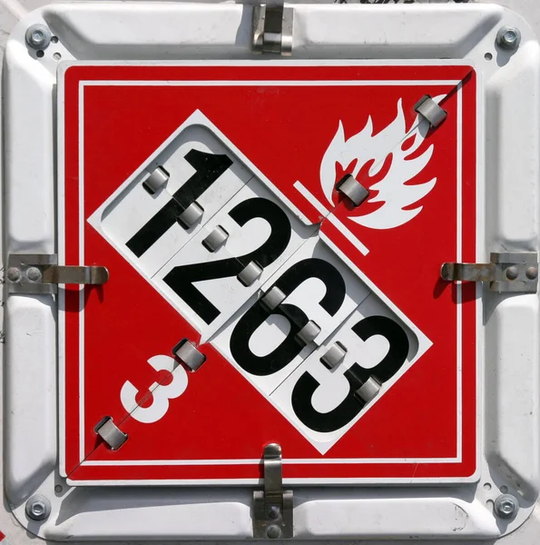 Червоний Легкозаймистий Знак 1263 — стокове фото