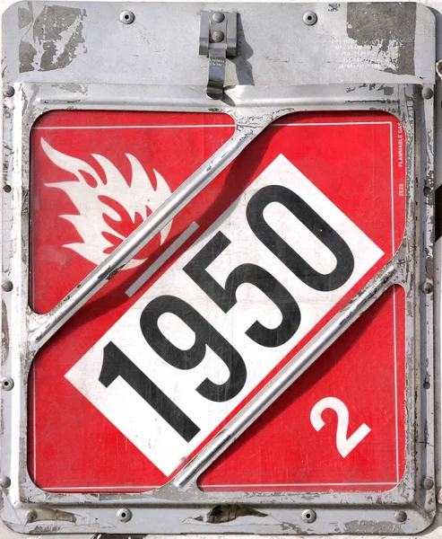 red 1950 sign background