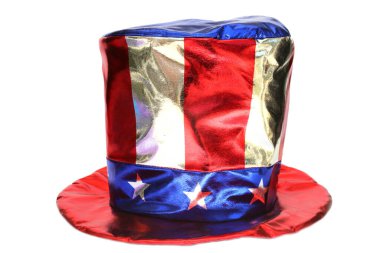 Amerikan Bağımsızlık Günü. 4 Temmuz kutlu olsun. ABD Bağımsızlık Günü. Amerikan bayrağı. Amerikan Bayrak Şapkası. USA Flag Top Hat. Beyazda izole edilmiş. Amerikan Tatilleri için Parti Şapkası. 4 Temmuz Parti Şapkası. Amerikalı olmaktan gurur duyuyorum. Kırmızı Beyaz ve Mavi Şapka. 