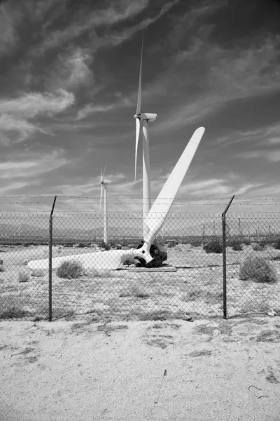 Windmühlen Der Wüste Von Palm Springs Kalifornien Stromerzeugende Windmühlen Windräder — Stockfoto