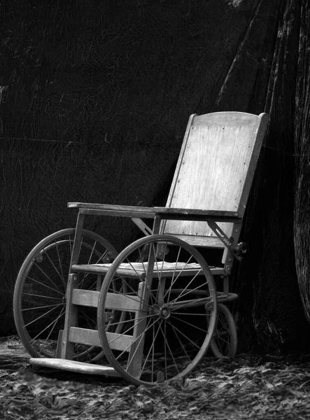 Cadeira Rodas Antiga Cadeira Roda Vintage — Fotografia de Stock