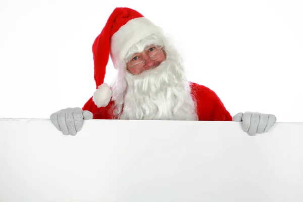 Pai Natal Papai Noel Isolado Branco Espaço Para Sms Papai — Fotografia de Stock