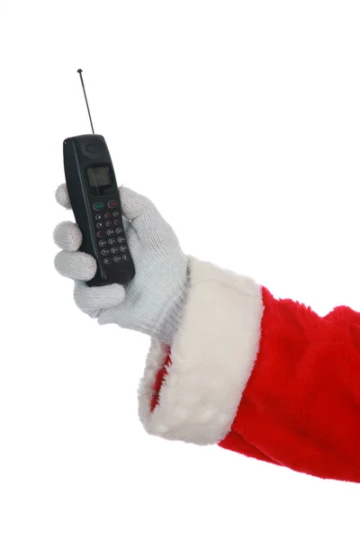 Pai Natal Papai Noel Isolado Branco Espaço Para Sms Papai — Fotografia de Stock