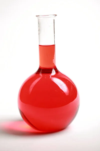 Glass Chemistry Beaker Filled Liquid Isolated White Chemical Flasks Stock Image