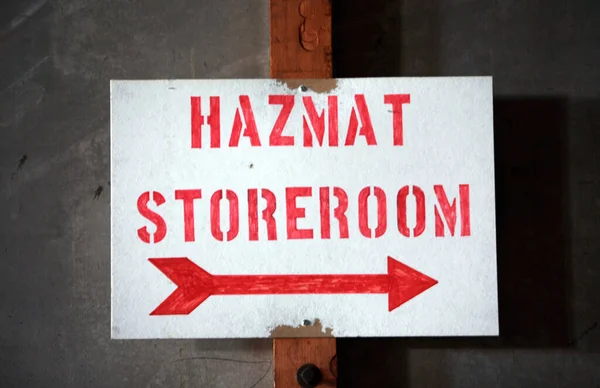 Hazmat Storeroom Skladovací Značka Pro Nebezpečné Materiály — Stock fotografie