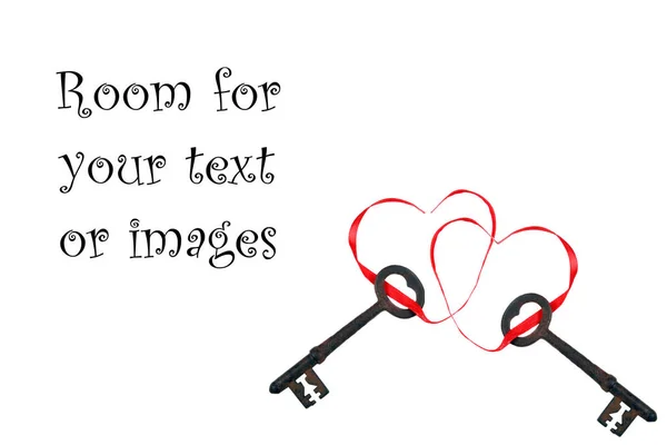打开我的心扉爱 情人节的概念 情人节卡片 情人节 情人节 心的钥匙是爱的象征 瓦伦丁的问候爱情是一个字 — 图库照片