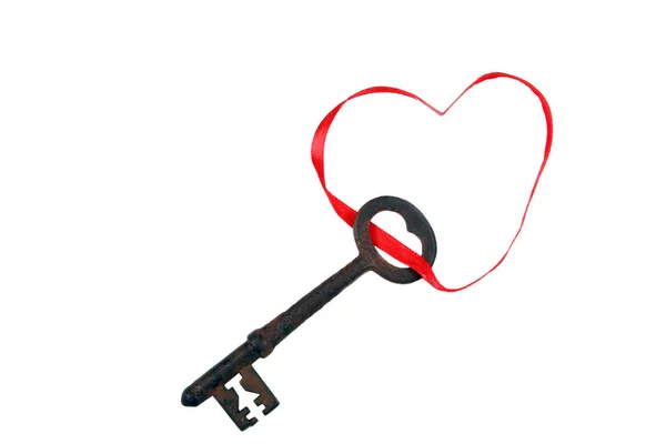 Llave Corazón Amor Concepto San Valentín Tarjeta San Valentín Día — Foto de Stock