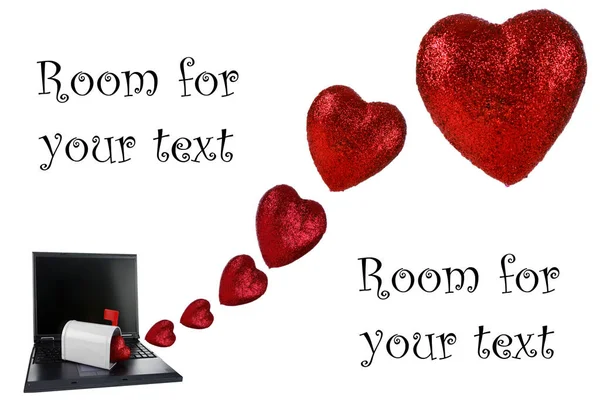 Computertoetsenbord Met Harten Online Dating Sites Match Het Maken Van — Stockfoto