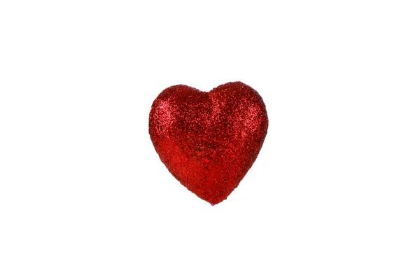赤いバレンタインデーの心 白で隔離されてる 赤いバレンタインデーギフトボックス 結婚祝いだ 愛の賜物です 愛と感謝 愛を分かち合う 一つの愛 白に隔離されてる テキスト用の部屋 — ストック写真