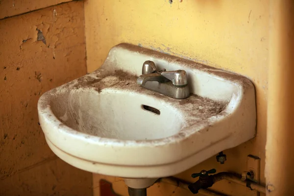 Old Dirty Bathroom Dirty Sink Old Rusty Dirty White Ceramic Royalty Free Stock Images