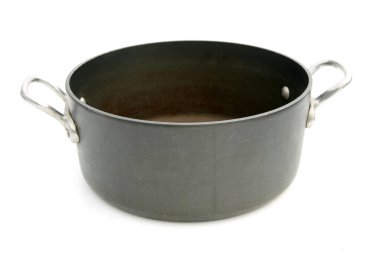 cooking pot. steaming pot. isolated on white. room for text. stainless steel pot. kitchen utensil. metal cooking pot. Open, empty stainless steel cooking pot isolated on white background, cooking or kitchen utensil. 
