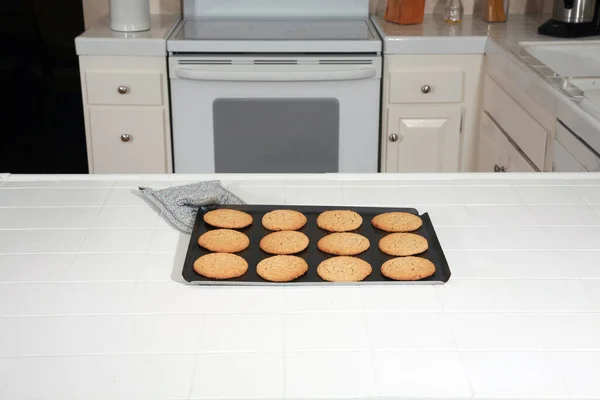 Kakor Heta Färska Kakor Nybakad Hembakade Kakor Mormödrar Cookies Mammas — Stockfoto