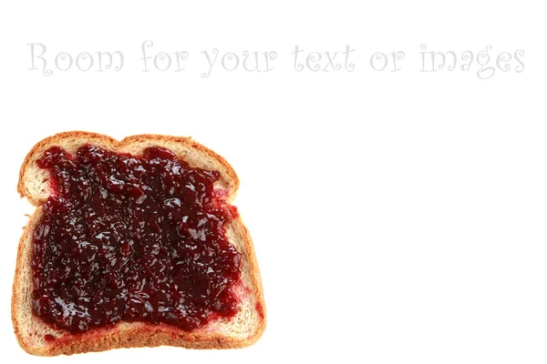 Peanut Butter Jelly Sandwich Isolated White Room Text Clipping Path — Zdjęcie stockowe