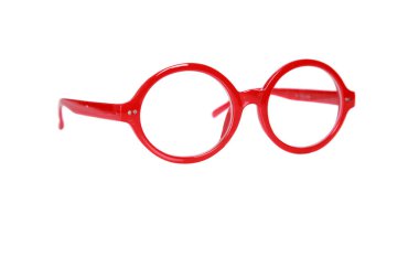 generic red fashion glasses. isolated on white. Sunglasses. Red round Shaped Fashion Sunglasses. fashion fun. fun glasses frames. reading glasses. eye doctor. eye exam. prescription glasses. 