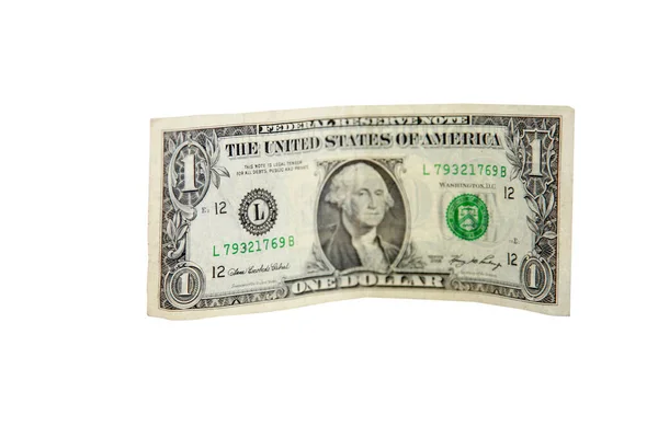 One Dollar Bill Isolated White Room Text American Money Money — Stock fotografie